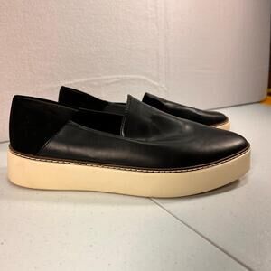 Nordstrom Rack Sandra Suede Leather Slip On Loafer Shoes Black Women's Size 8M
